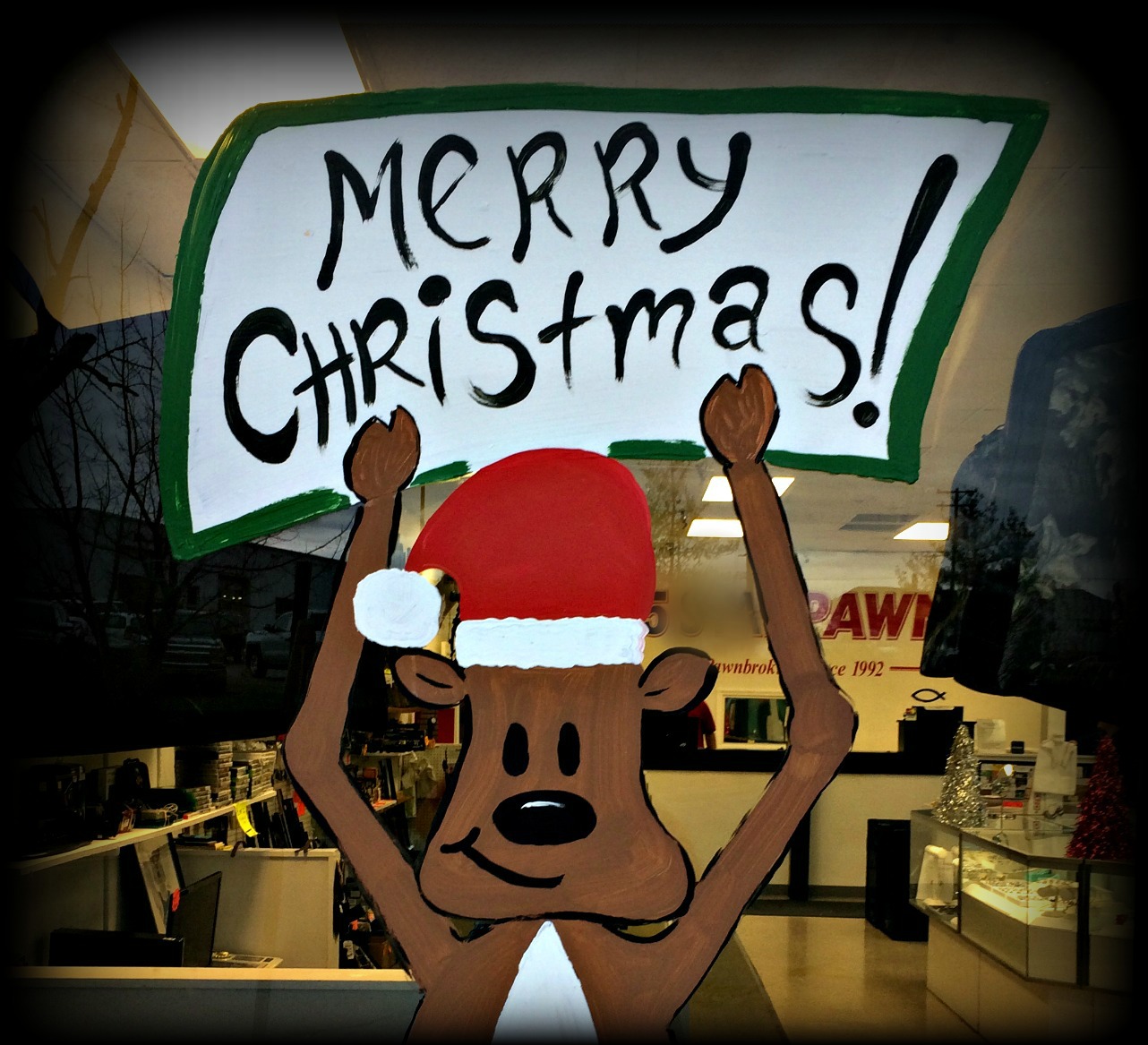 Painting Windows for Christmas