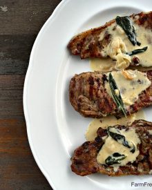 Grilled Pork Chops with Sage Cream Sauce (Premium)