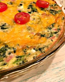 Ham & Cheese Frittata with Spinach (Premium)