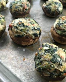 Spicy Spinach & Cheese Stuffed Mushrooms