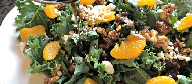 Kale Salad with Mandarin Oranges, Candied Walnuts, Feta Cheese & Balsamic Vinaigrette (Premium)